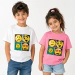 تیشرت استیکردار بچگانه وارداتی (طرح ایموجی) - Image 3