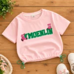تیشرت صورتی پاستیلی دخترانه وارداتی - Image 4