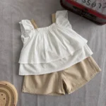 ست تاپ و شلوارک دخترانه عروسکی (پنبه نخ خالص) - Image 6